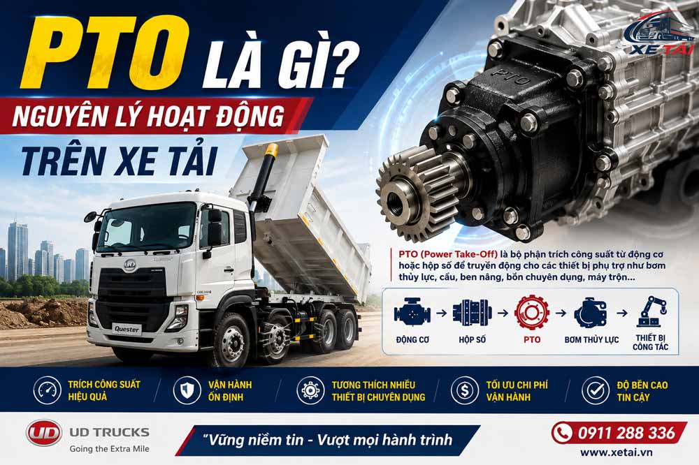 PTO là gì? Nguyên lý hoạt động PTO trên xe tải